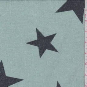 Seafoam/Black Star Sweater Knit Fabric