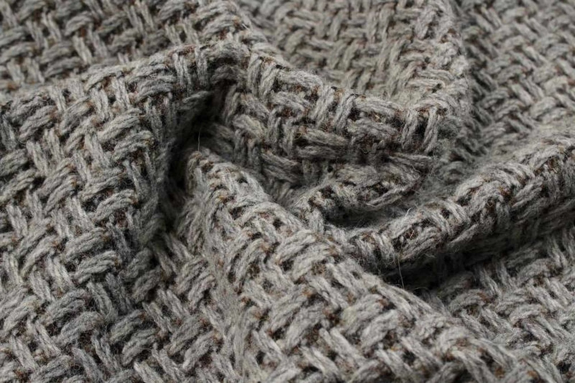 Structured Recycled Wool Jacquard for Outwear - Grey