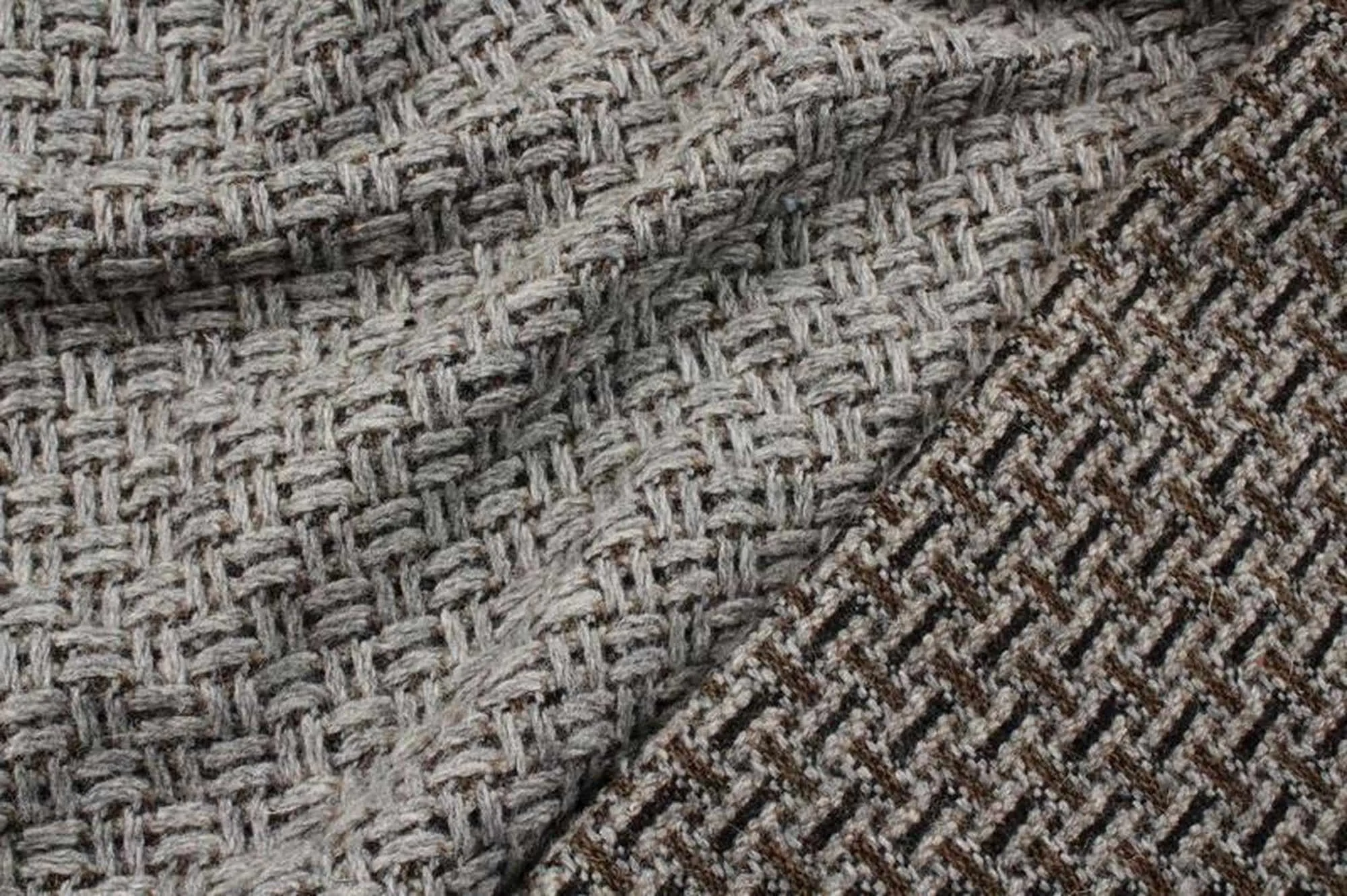 Structured Recycled Wool Jacquard for Outwear - Grey