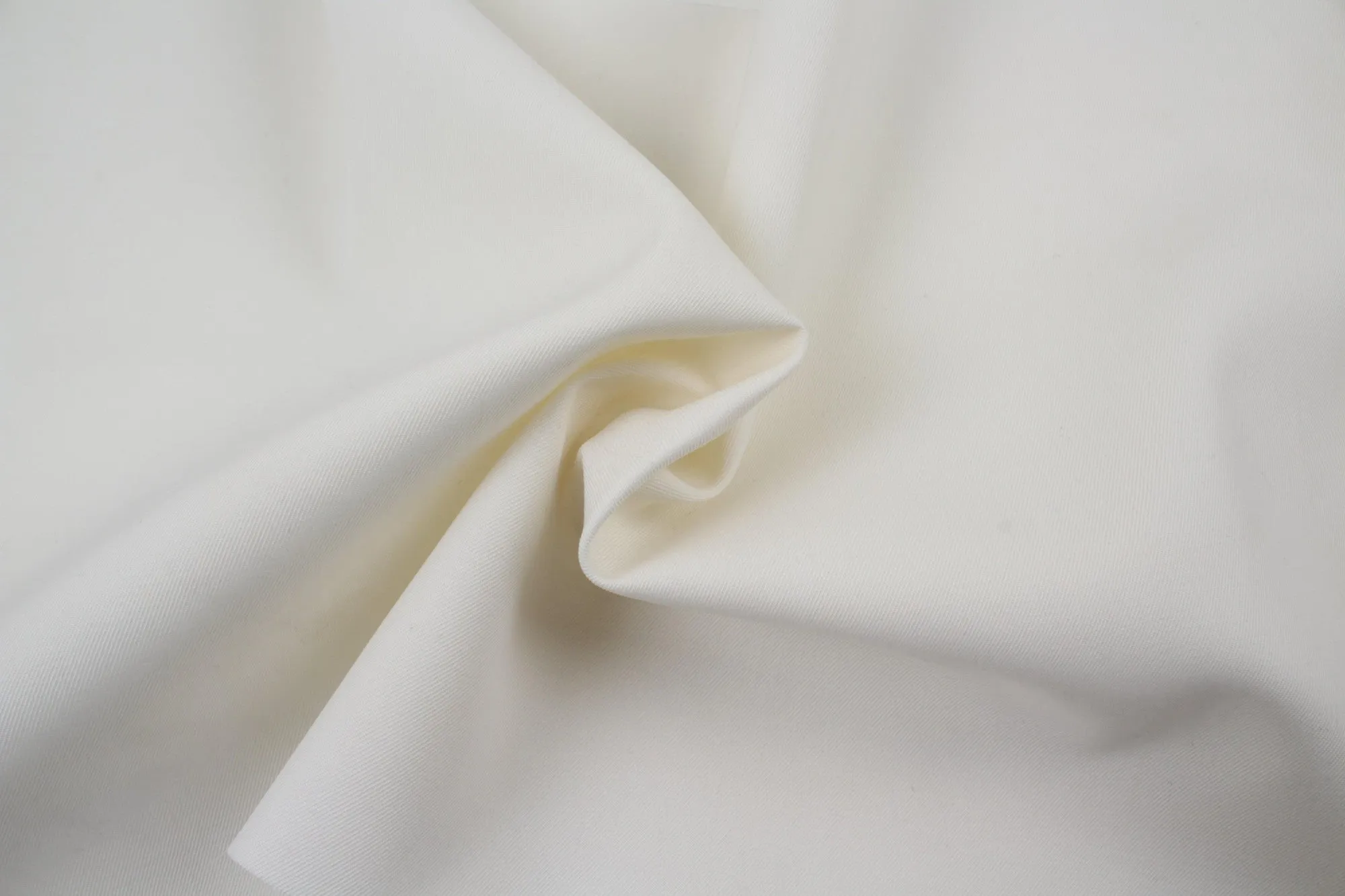 Structured Wool Gabardine with Interlining - Off White