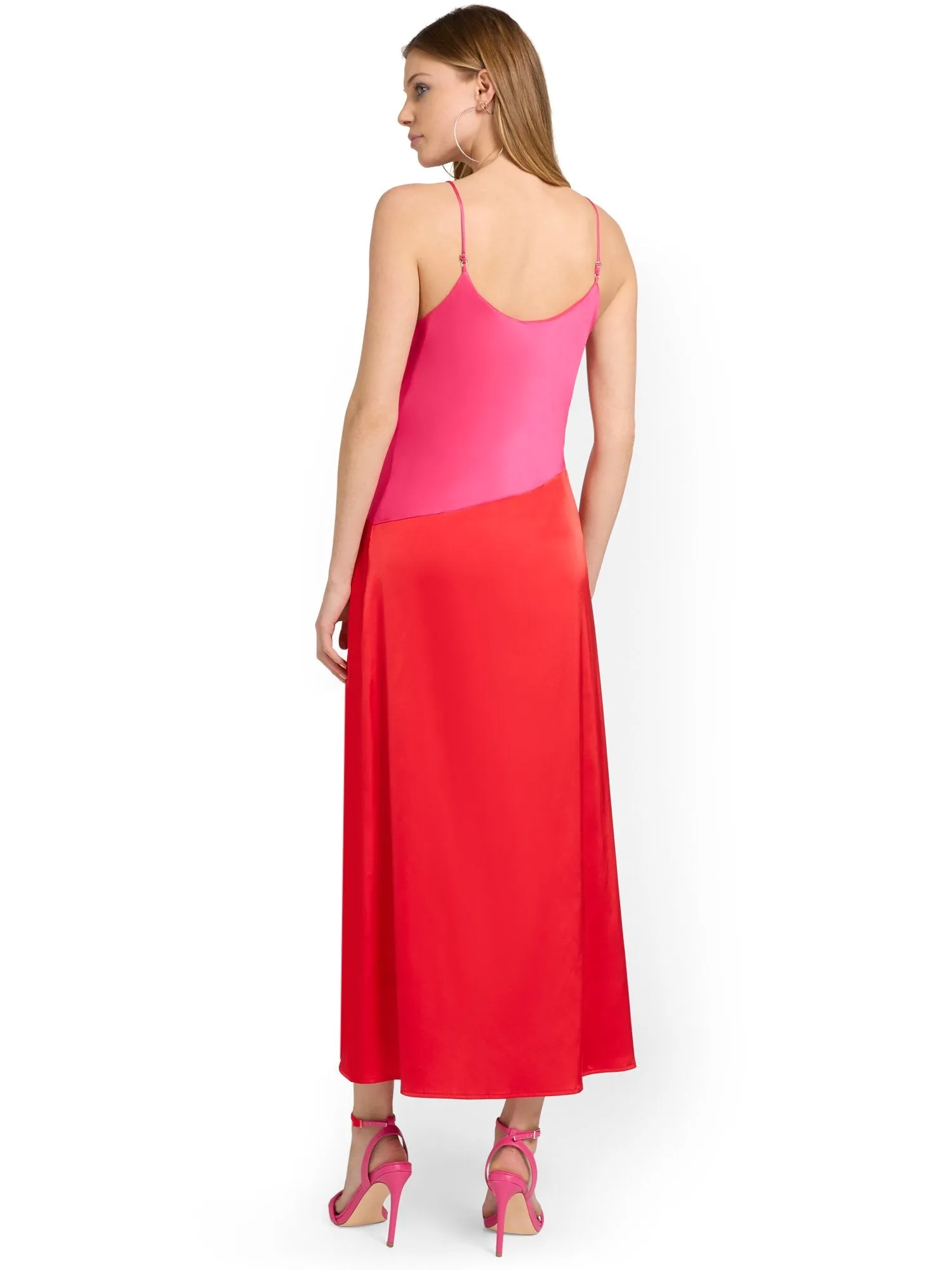 Sugarlips Colorblock Satin Midi Dress - Brands We Love