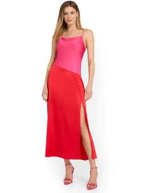 Sugarlips Colorblock Satin Midi Dress - Brands We Love