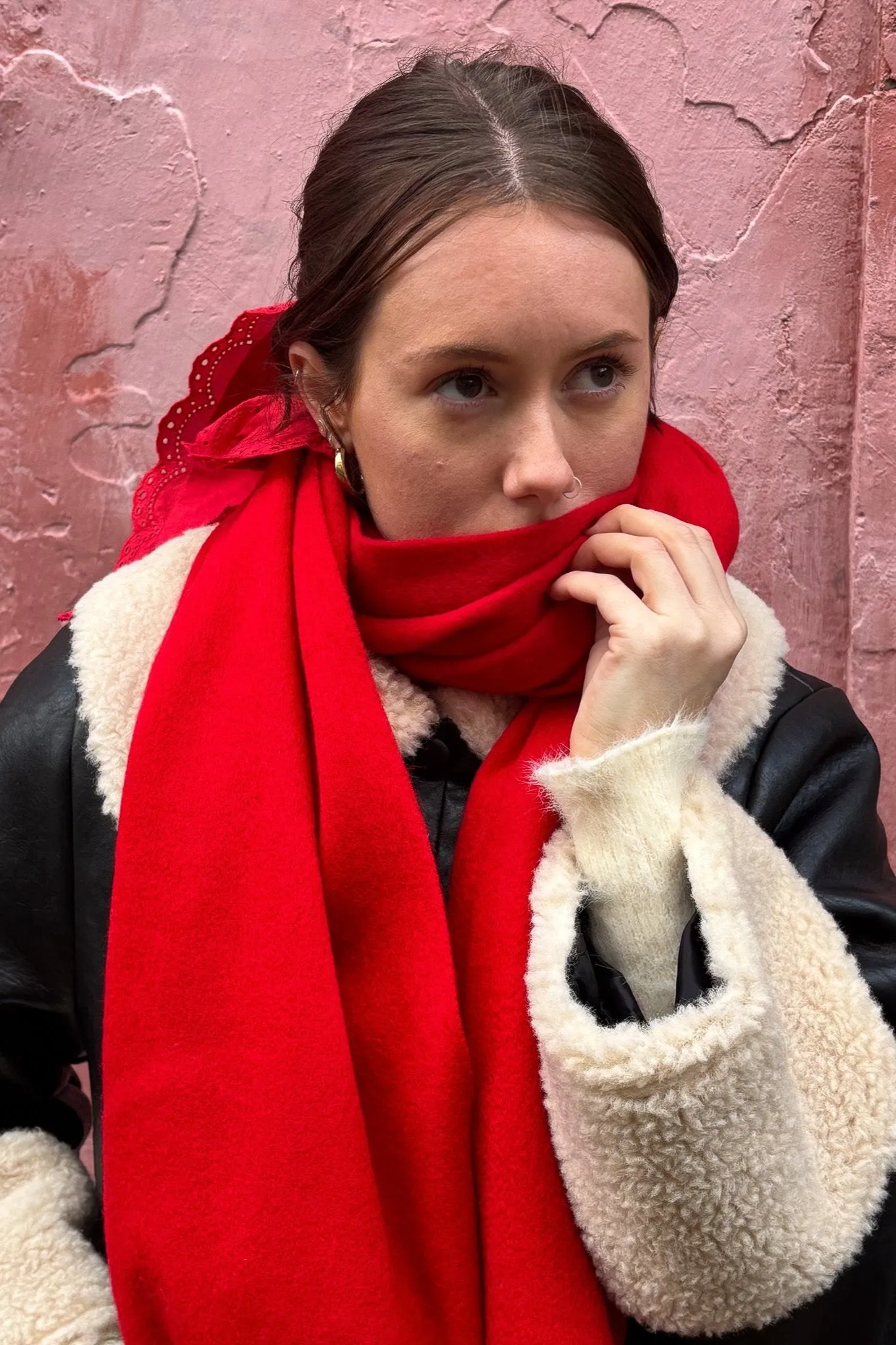 TBCo Oversized Red Lambswool Scarf