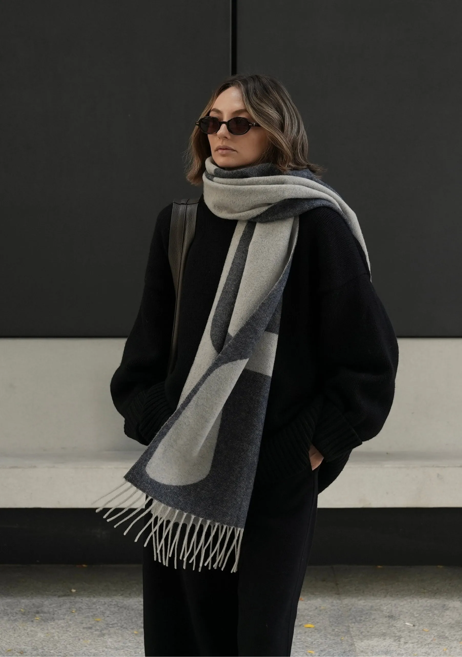 TBCo x Chloe Hayward Scarf in Silver Lining Reversible