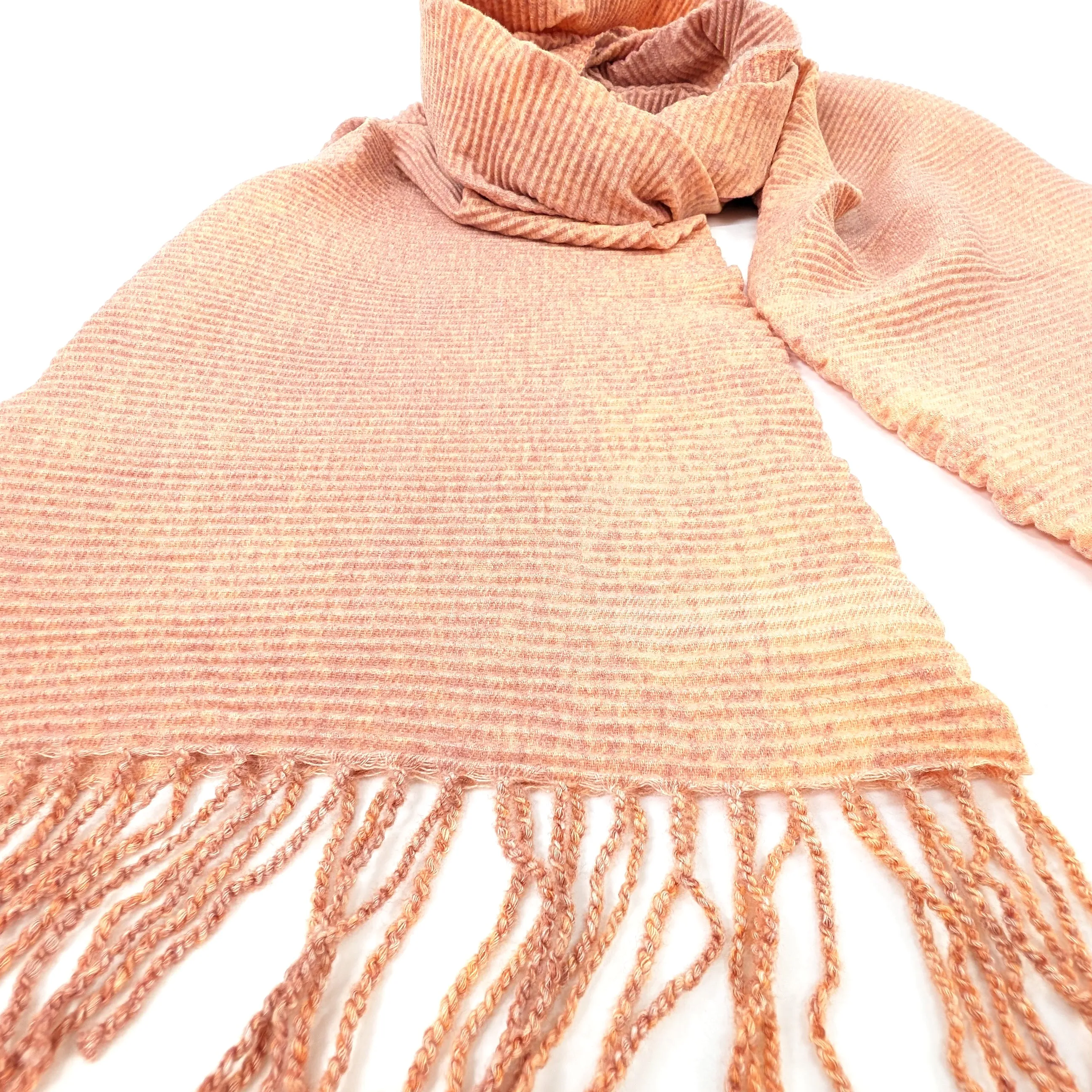 Ticha - Crinkle Pastel Scarf (65x180cm) - Peach Tea