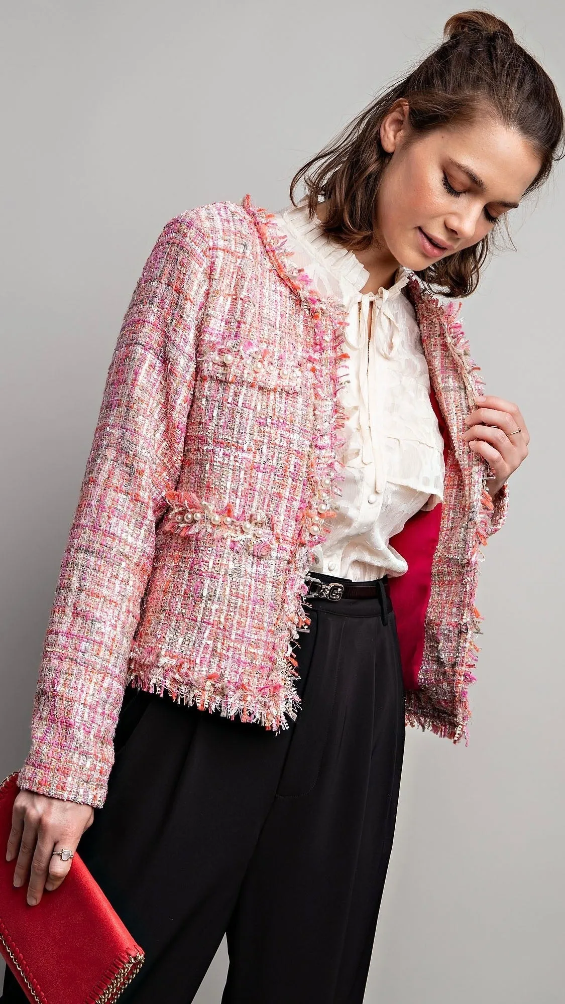 Tuile Tweed Jacket Pink