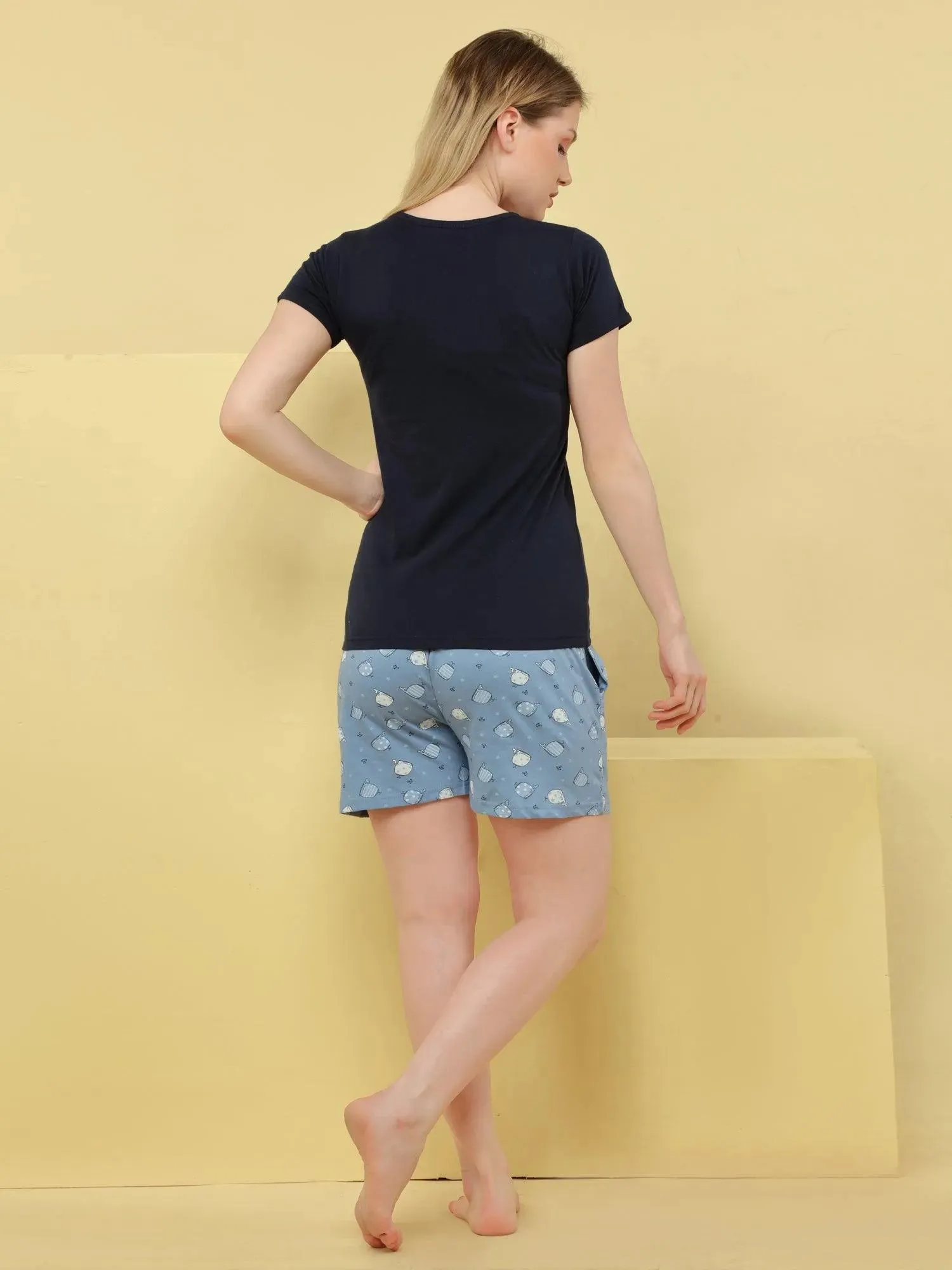 Velure Anchor Print Shorts Set