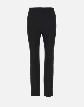 Viscose Blend Black Slim Fit Trousers