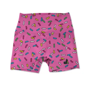 Women's Active Shorts - Cartoon Sprinkles